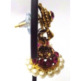TINY Golden Oxidized Earrings Jhumka Jhumki Imitation Jewelry Drop Dangle EA97